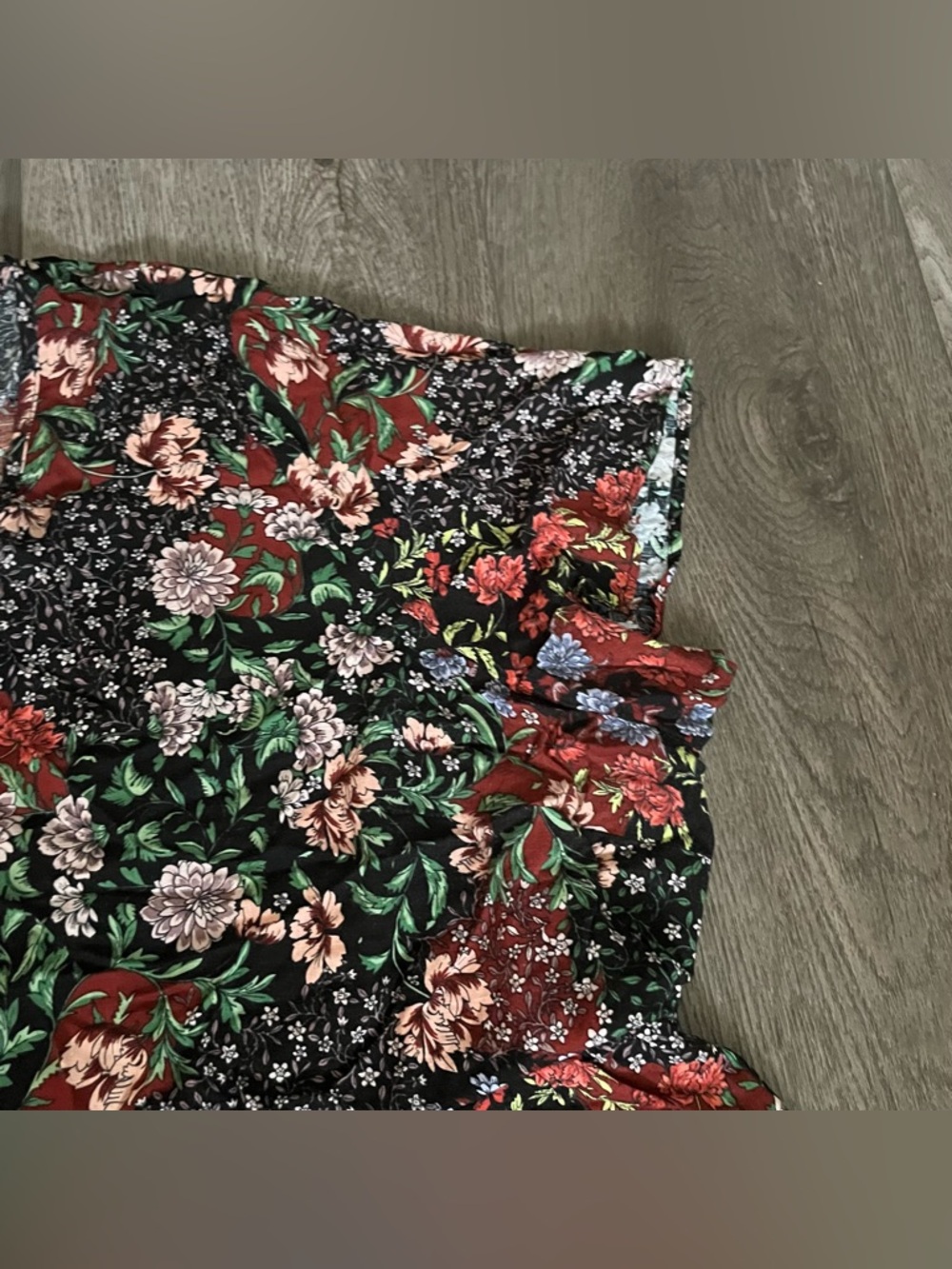Torrid Black Floral Textured Stretch Babydoll Blouse Size 5X - Picture 5 of 9